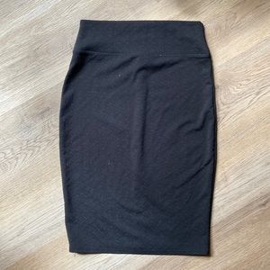 Black Bodycon Stretchy Textured Skirt